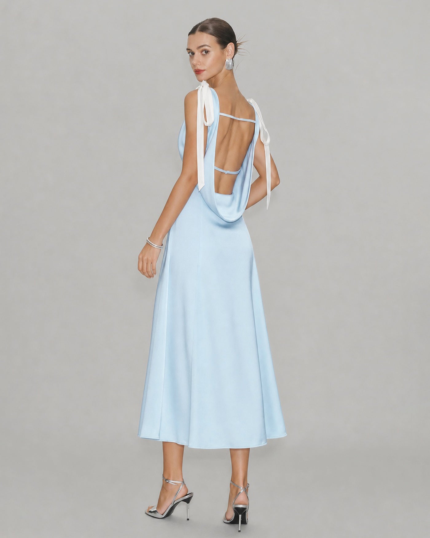 Women's Woven Polyester Midi Dress Dresses - RIHOAS