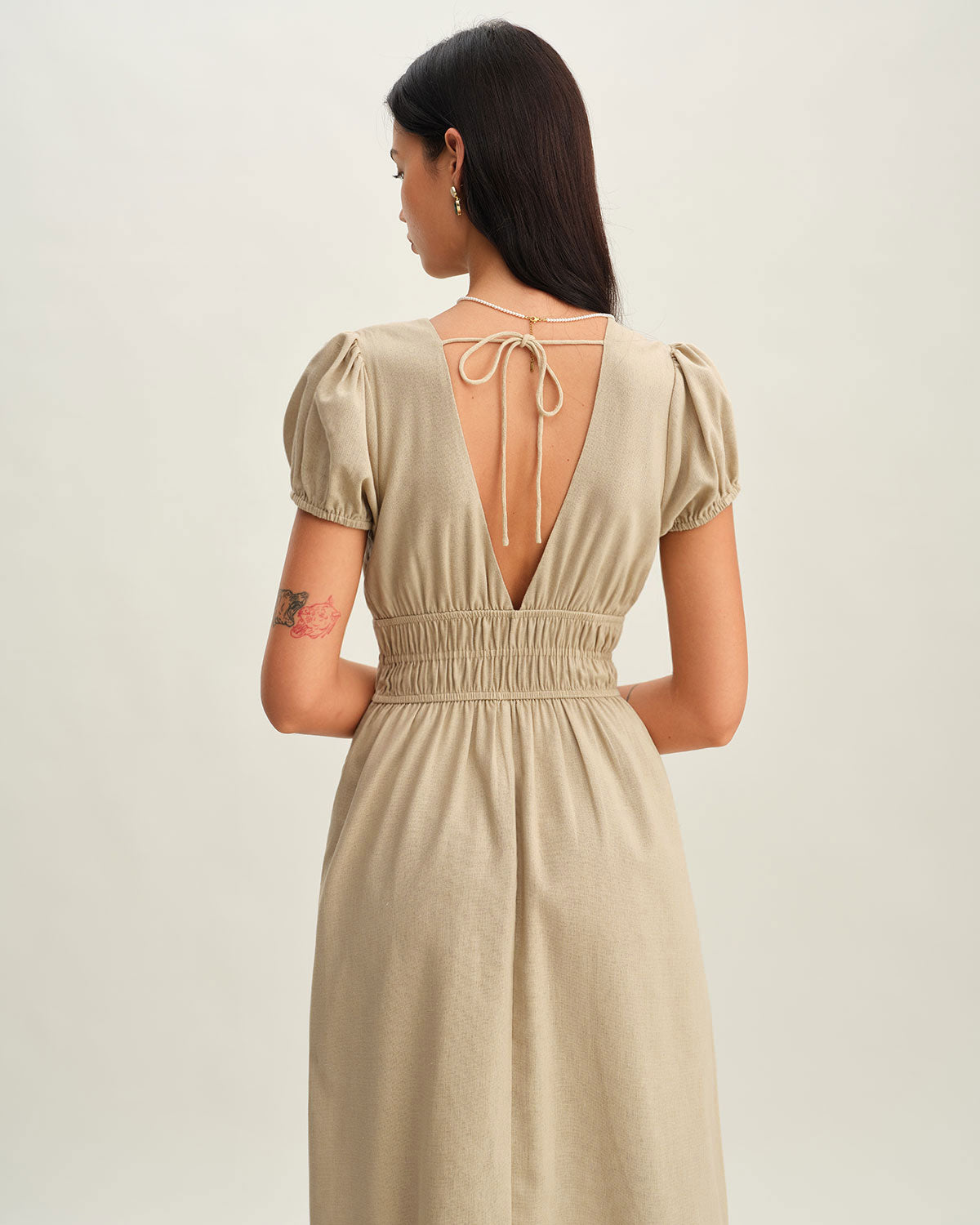Women's Woven Polyester Midi Dress Dresses - RIHOAS