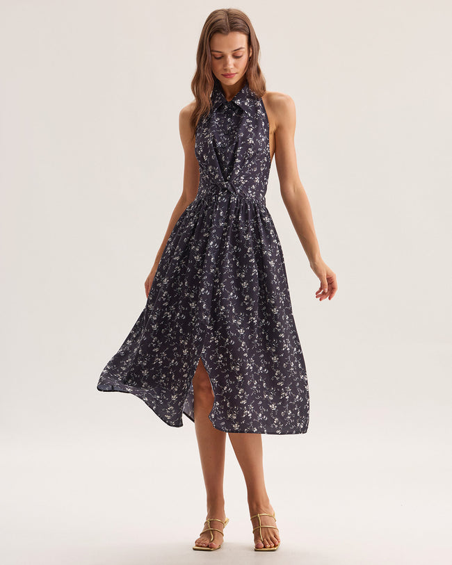 Women's Woven Polyester Midi Dress Dresses - RIHOAS