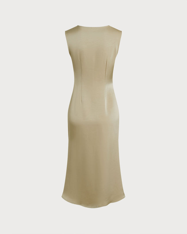 Women's Woven Polyester Midi Dress Dresses - RIHOAS