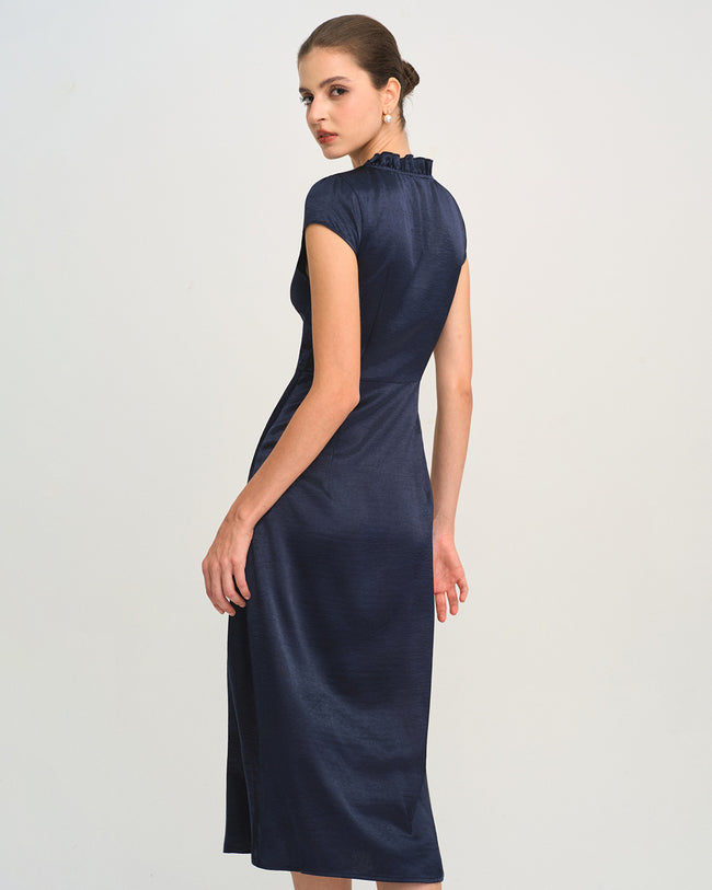 Women's Woven Polyester Midi Dress Dresses - RIHOAS