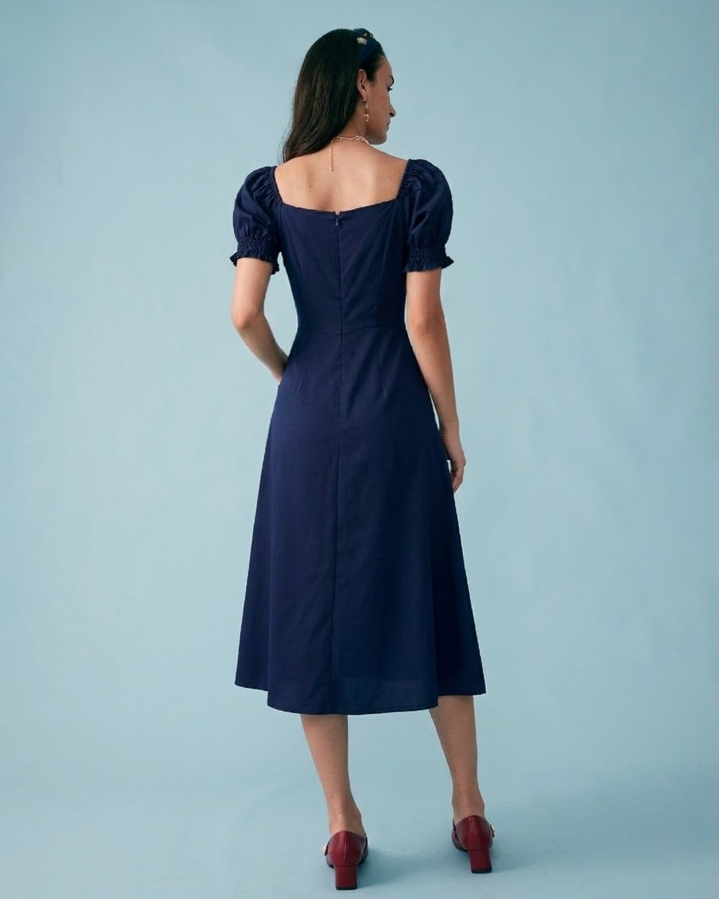 Women's Woven Polyester Midi Dress Dresses - RIHOAS