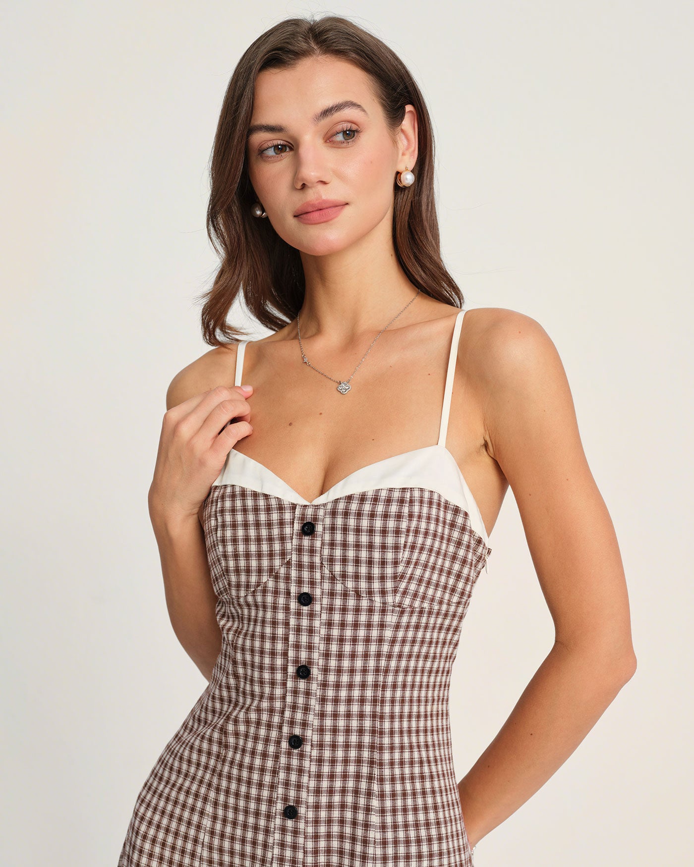 Women's Woven Polyester Midi Dress Dresses - RIHOAS