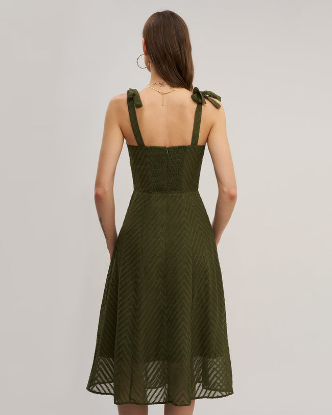 Women's Woven Polyester Midi Dress Dresses - RIHOAS