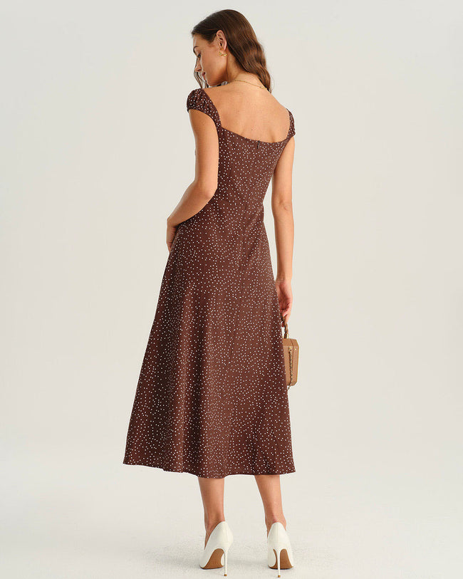 Women's Woven Polyester Midi Dress Dresses - RIHOAS