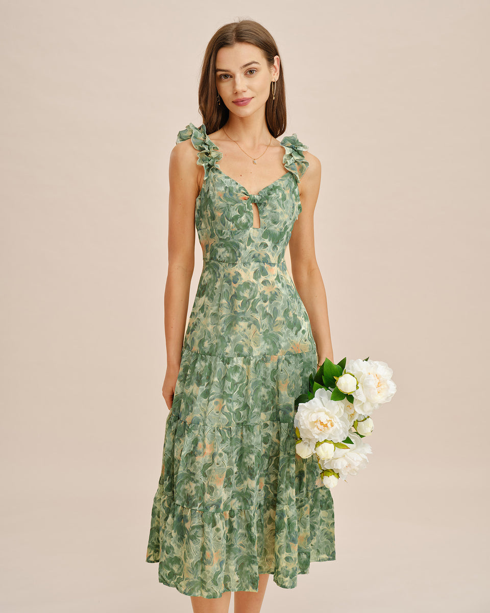 green midi dress sleeveless Green Shirred Sleeveless Midi Dress & Reviews - Green - Dresses