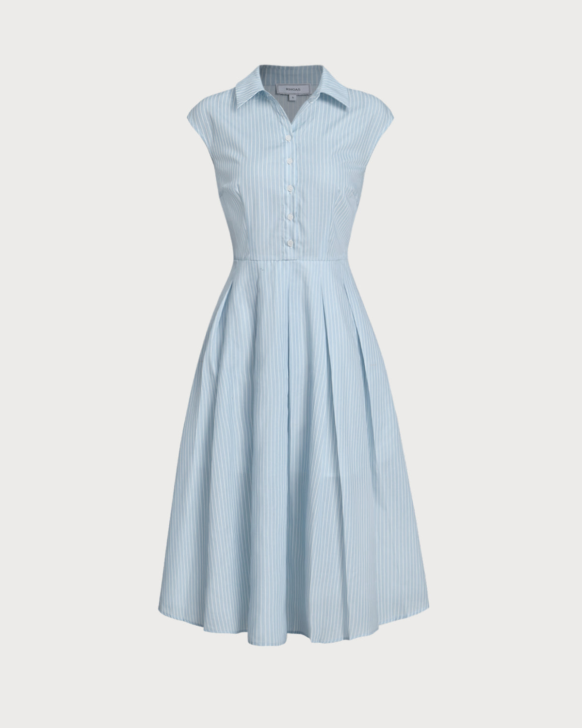Women's Woven Polyester Midi Dresses Blue Dresses - RIHOAS
