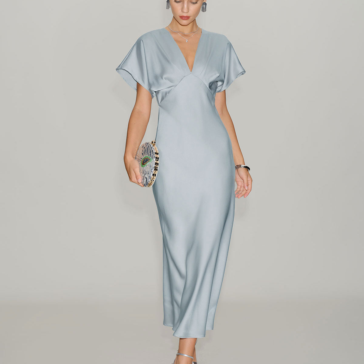aqua soutache v neck midi dress Aqua Soutache V Neck Midi Dress Exclusive In Smoke - 67% Off