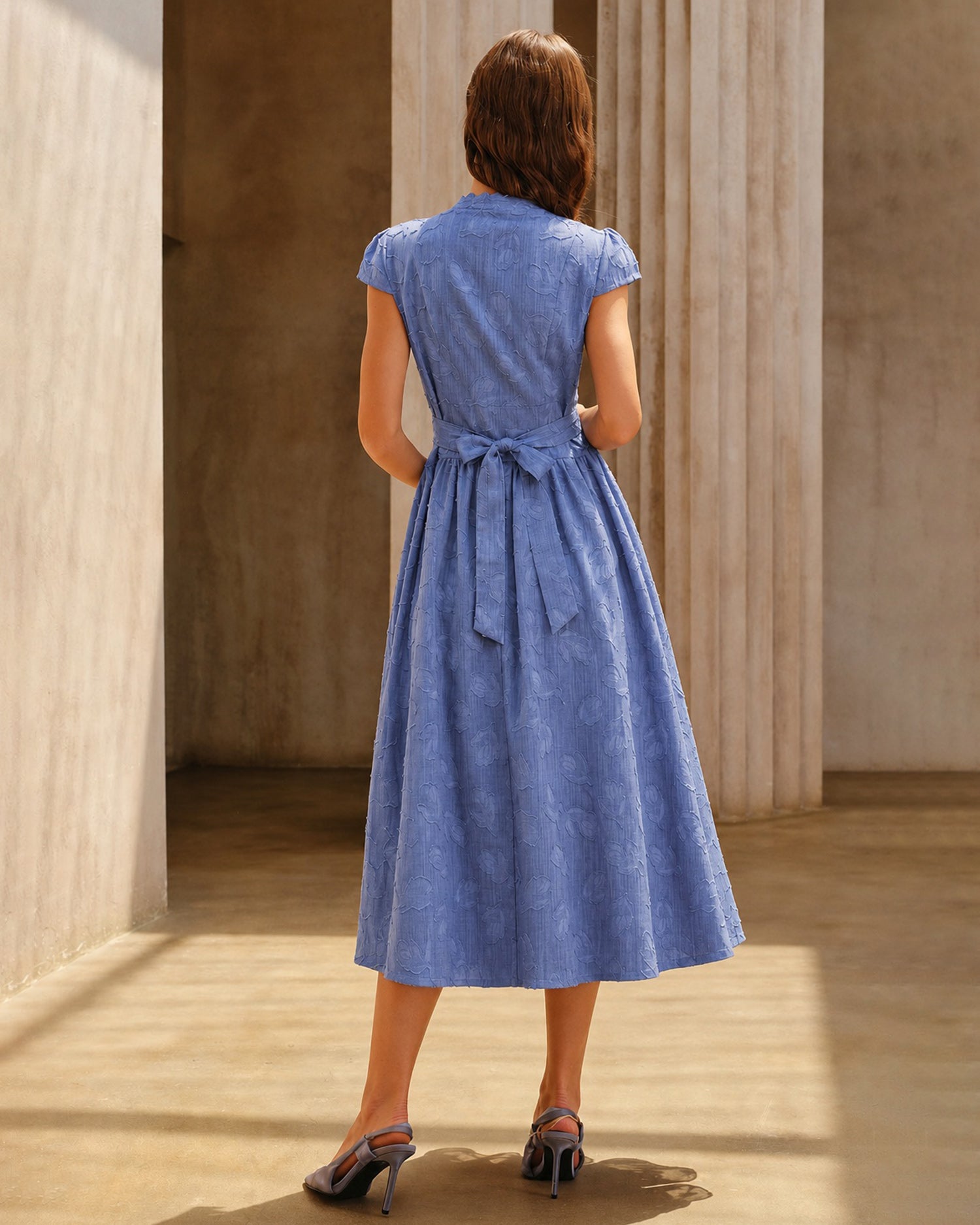 Women's Woven Polyester Midi Dresses Dresses - RIHOAS