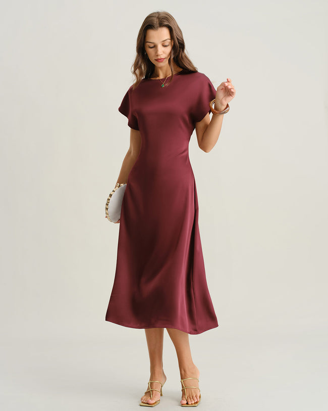 Women's Woven Polyester Midi Dresses Dresses - RIHOAS