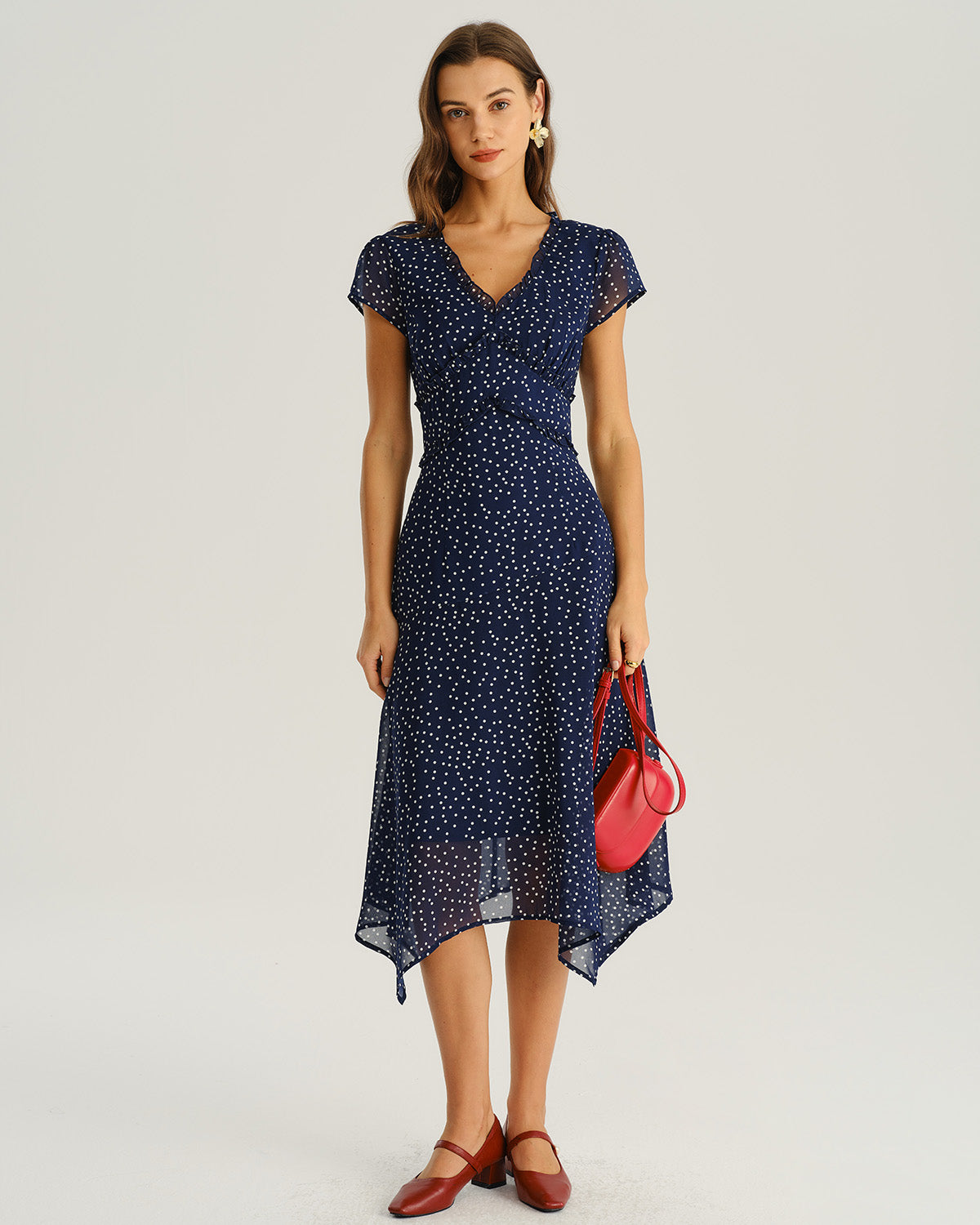 Women's Woven Polyester Midi Dresses Dresses - RIHOAS