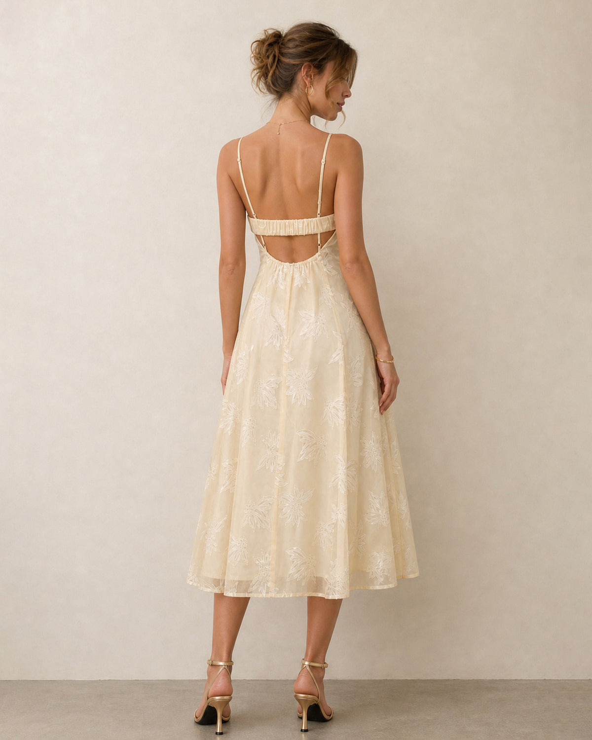 Women's Woven Polyester Midi Dresses - RIHOAS