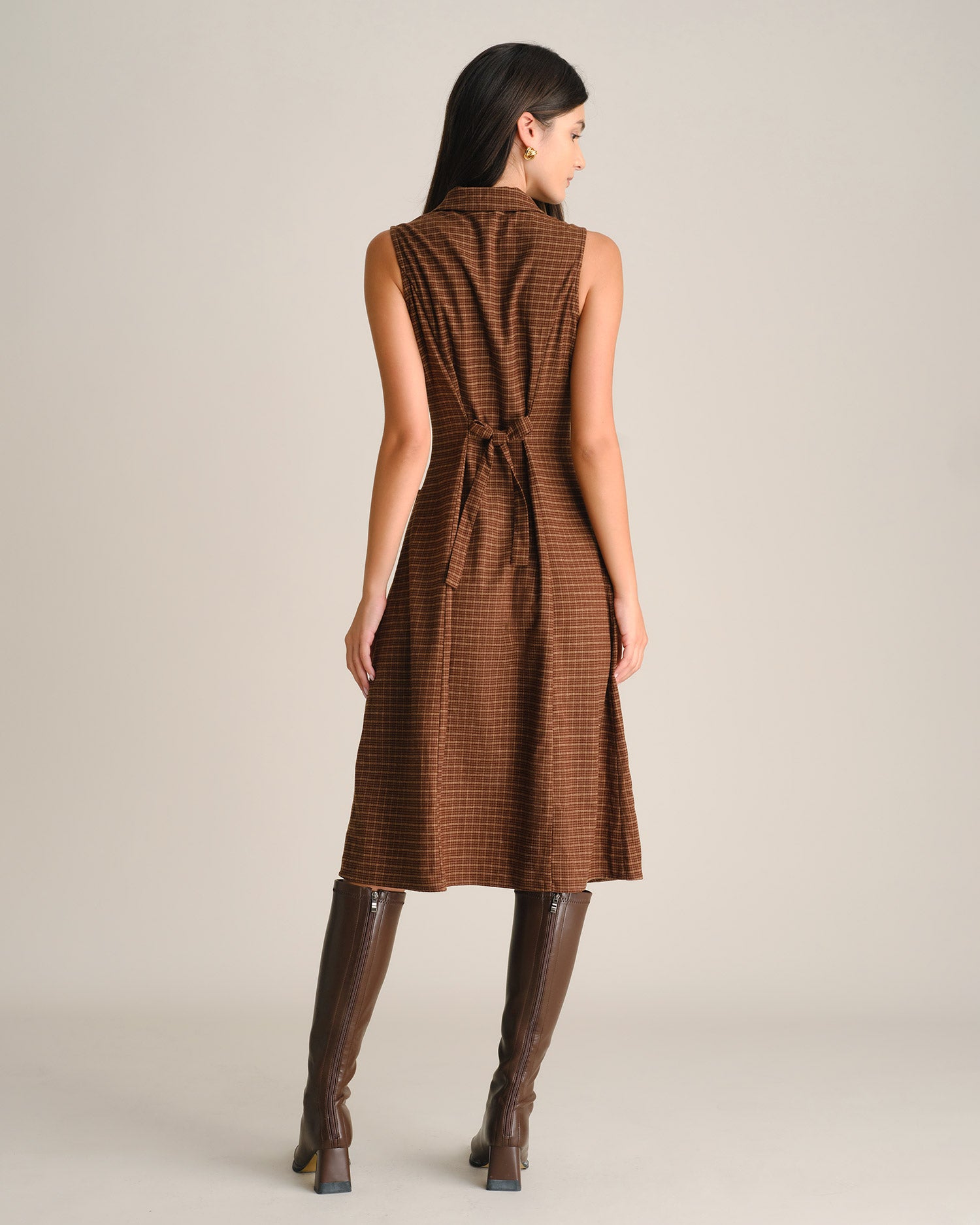 Women's Woven Polyester Midi Dresses - RIHOAS - 04