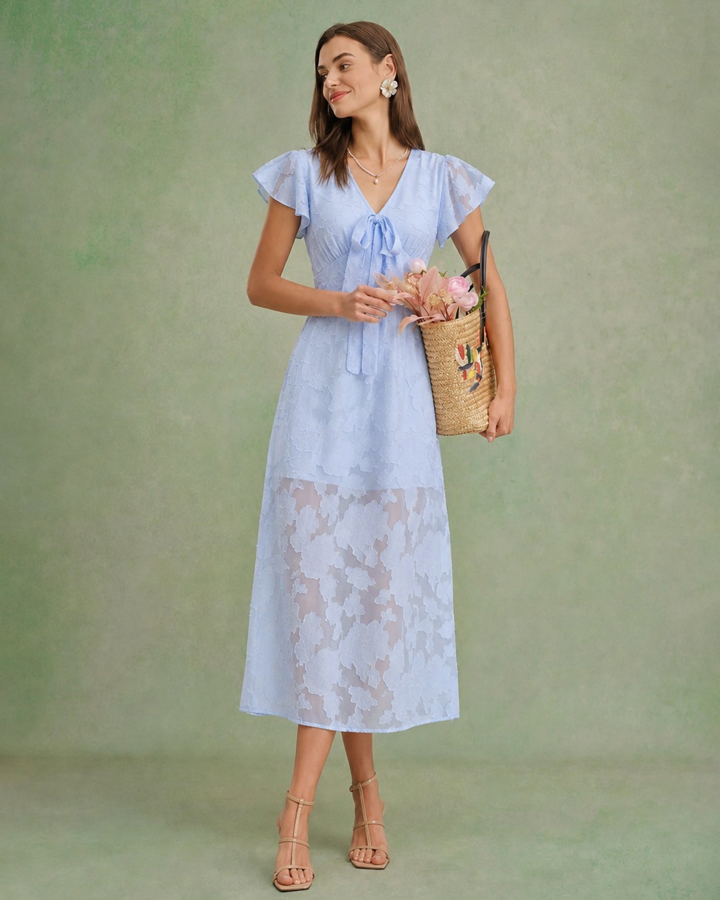 Women's Woven Polyester Midi Dresses Dresses - RIHOAS