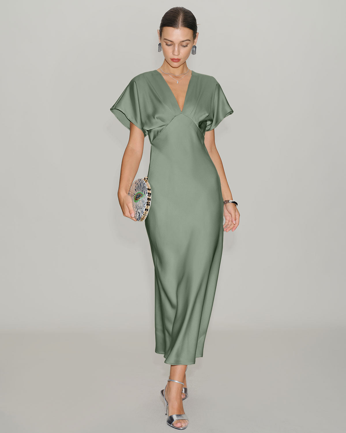 Women's Woven Polyester Midi Dresses Dresses - RIHOAS