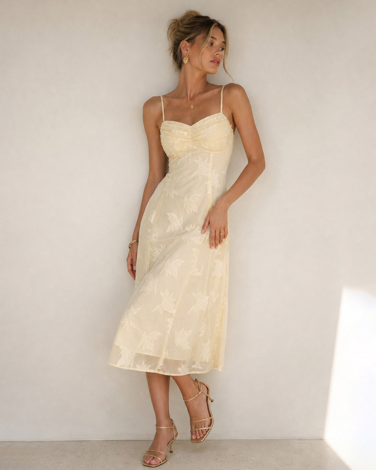Women's Woven Polyester Midi Dresses - RIHOAS