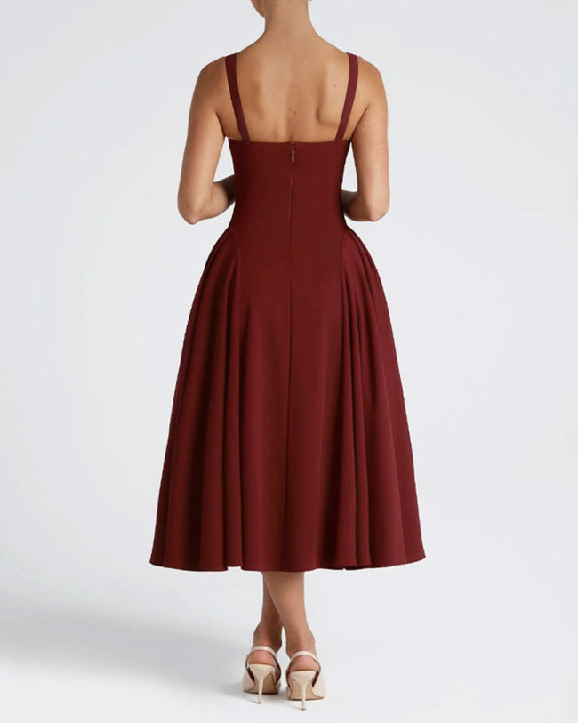 Women's Woven Polyester Midi Dresses Dresses - RIHOAS