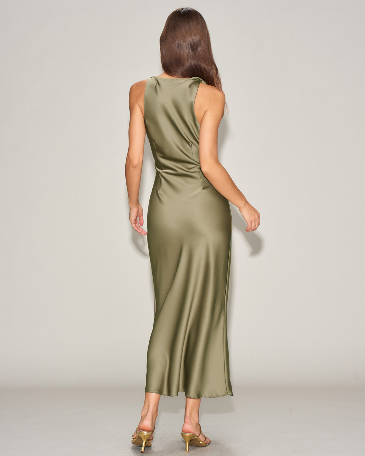 Women's Woven Polyester Midi Dresses Dresses - RIHOAS