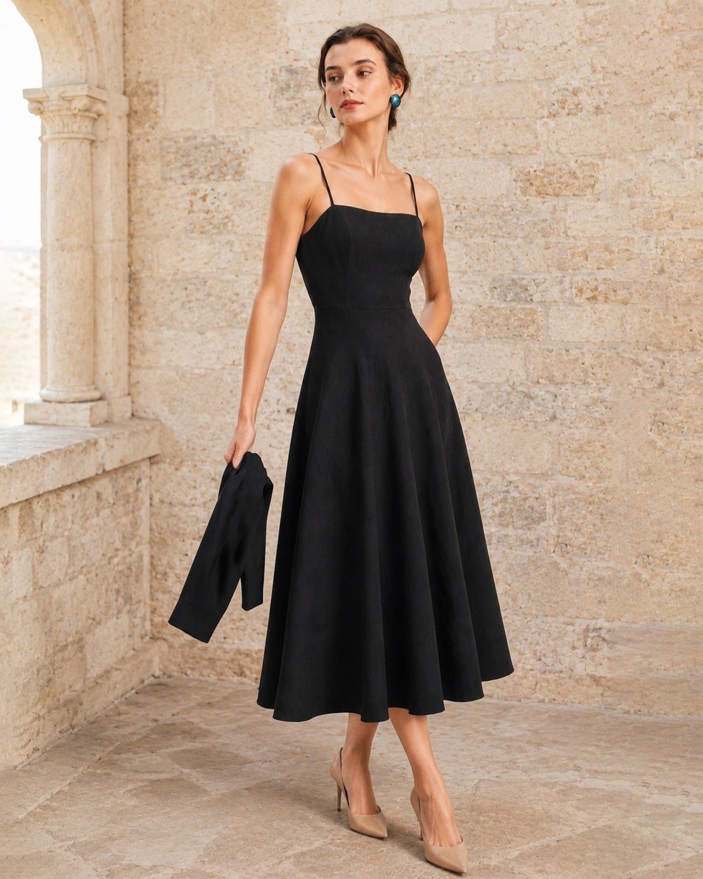 Women's Woven Polyester Midi Dresses Dresses - RIHOAS