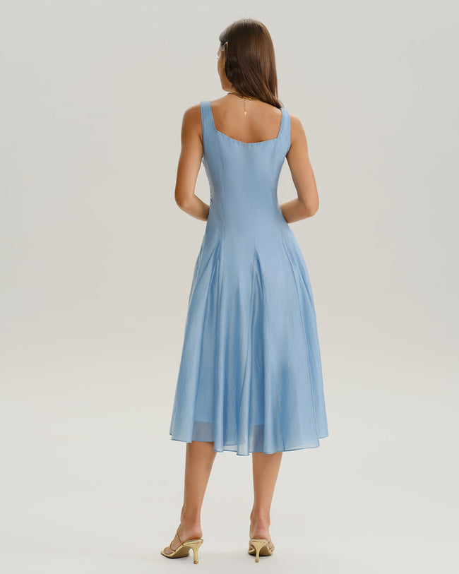 Women's Woven Polyester Midi Dresses Dresses - RIHOAS