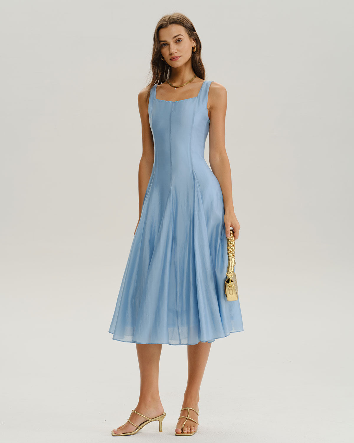 Women's Woven Polyester Midi Dresses Dresses - RIHOAS