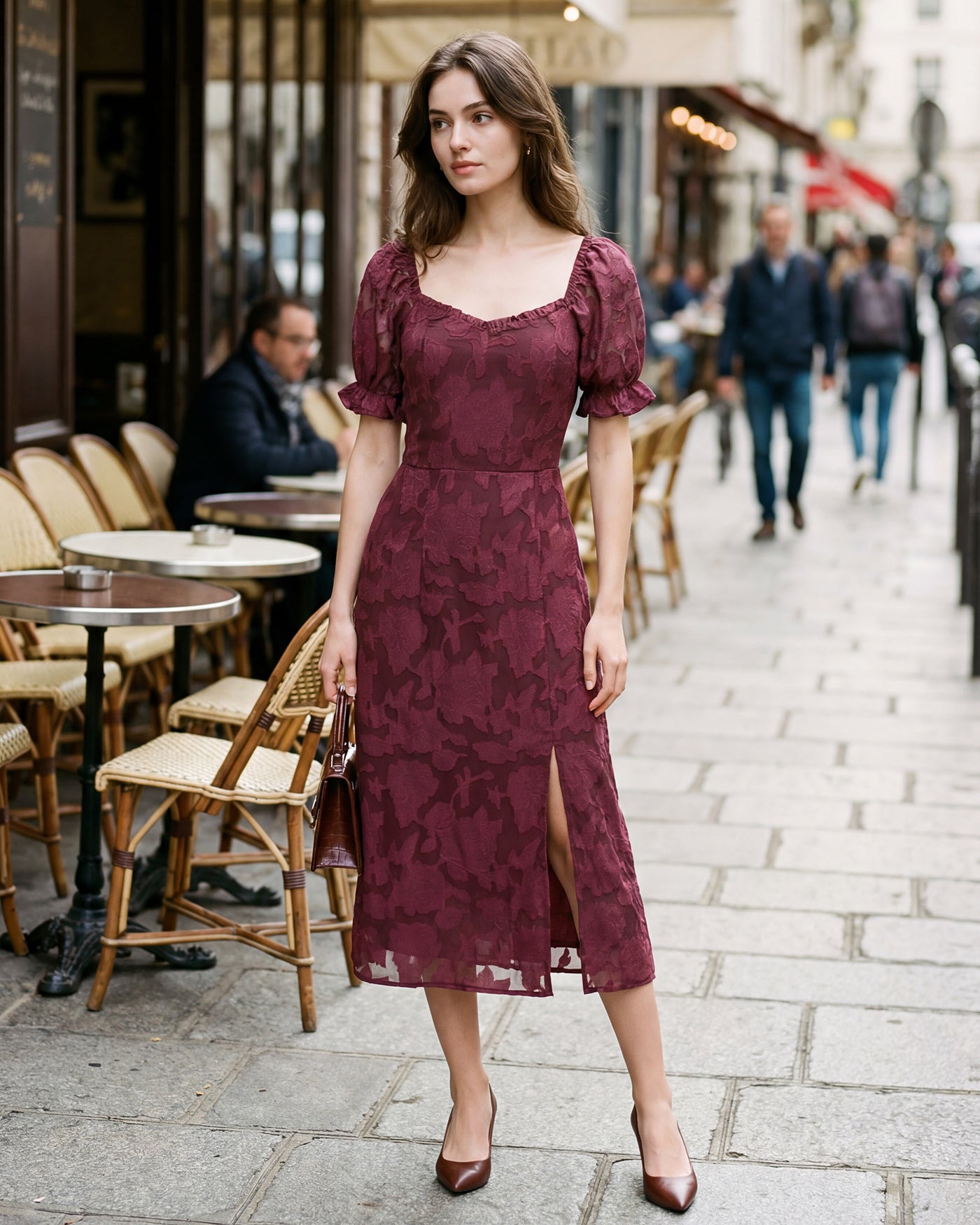 Women's Woven Polyester Midi Dresses Dresses - RIHOAS