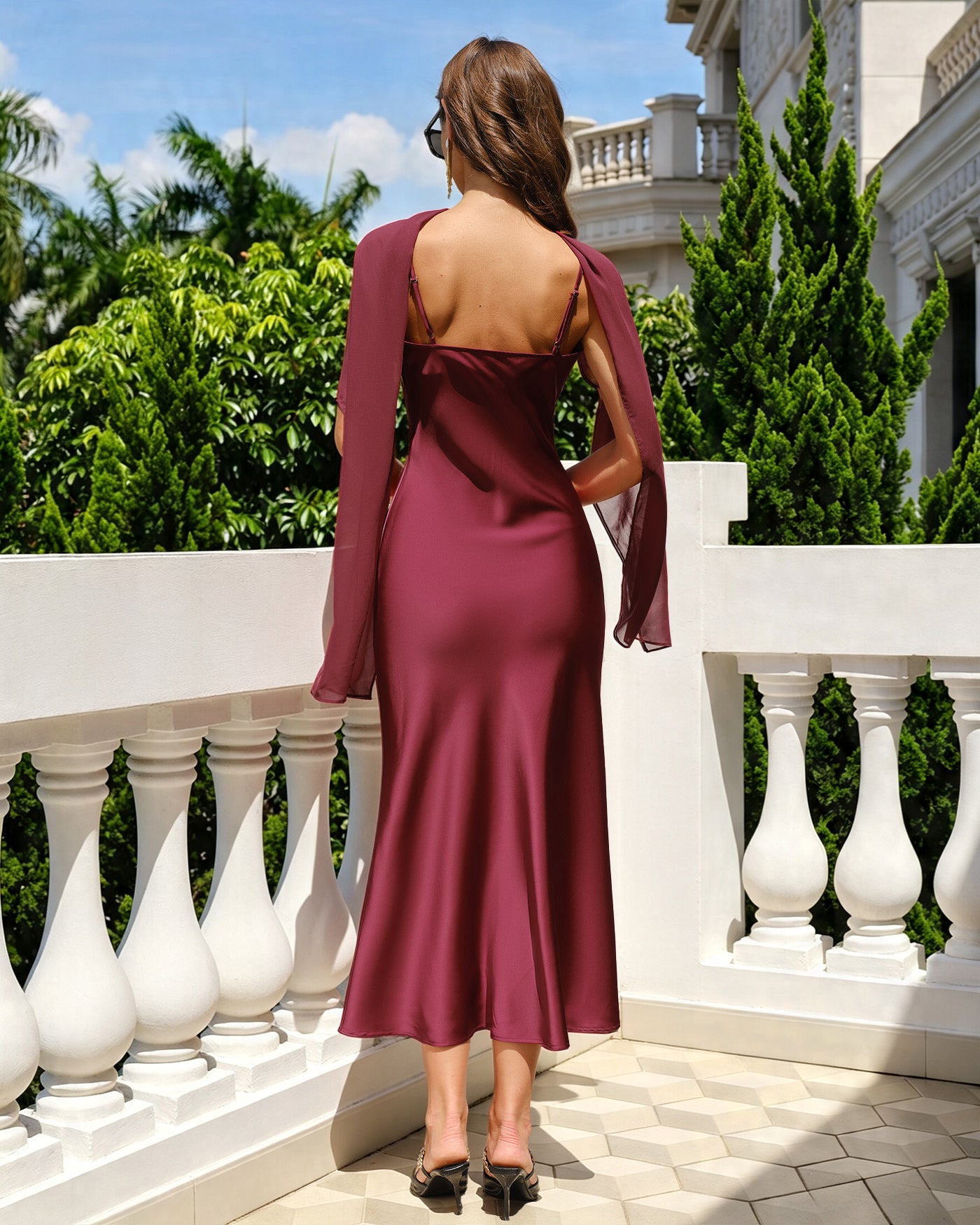 Women's Woven Polyester Midi Dresses Dresses - RIHOAS