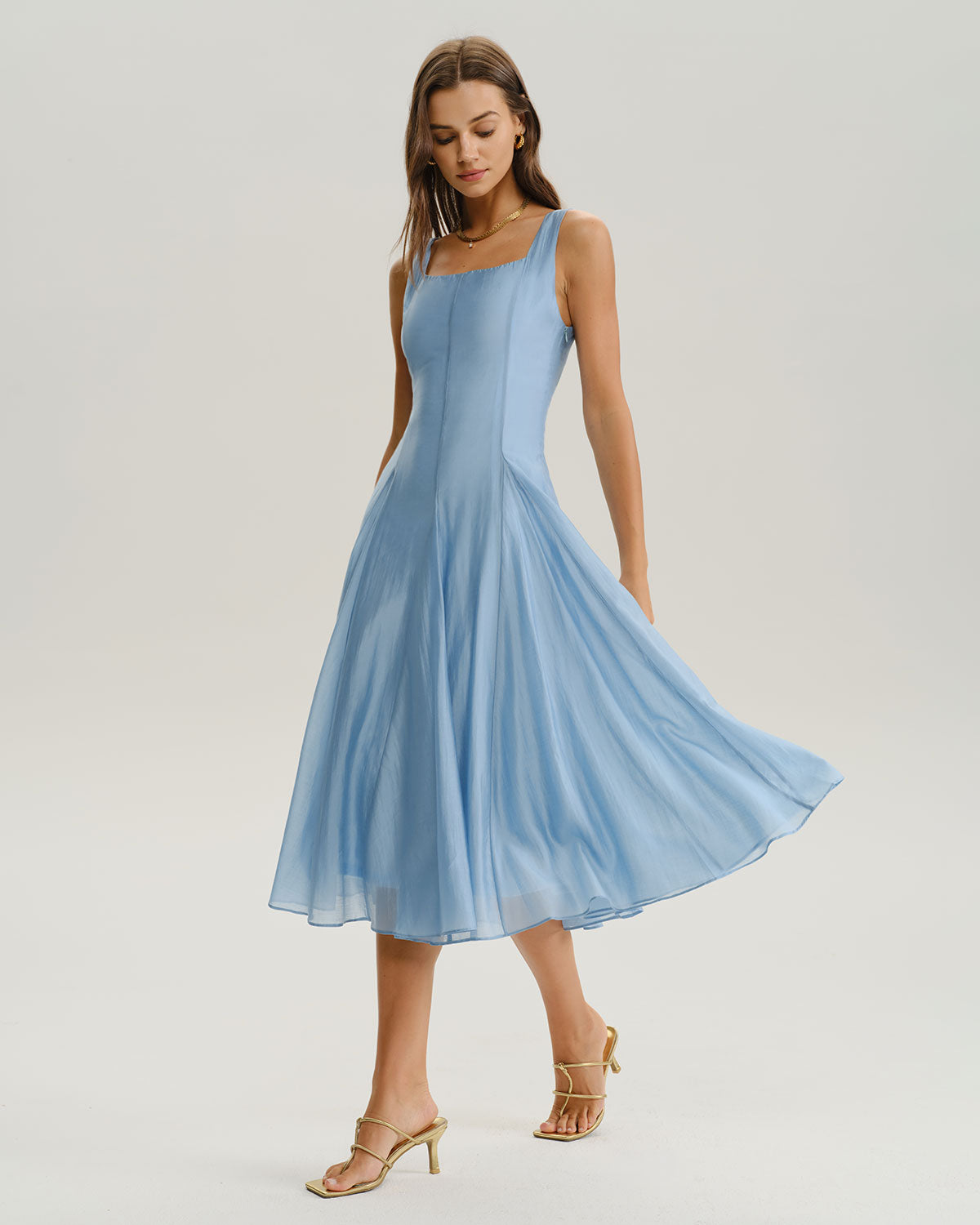 Women's Woven Polyester Midi Dresses Dresses - RIHOAS