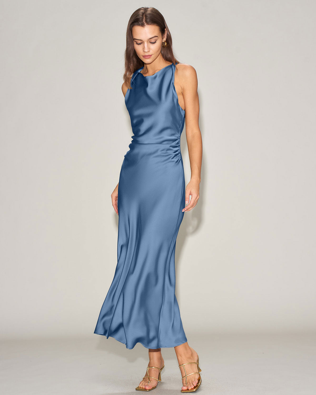 Women's Woven Polyester Midi Dresses Dresses - RIHOAS