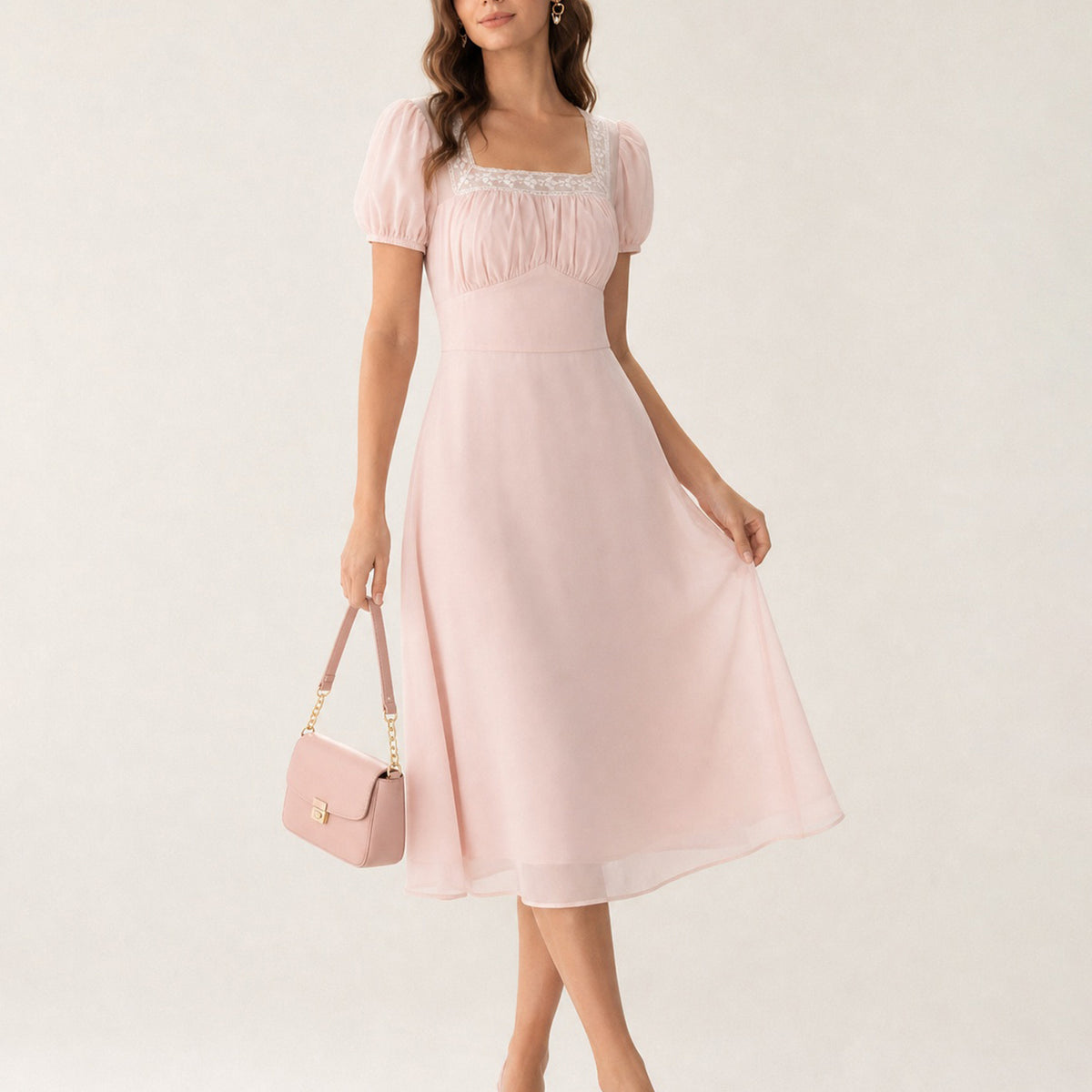 plain pink midi dress Women's Pink Midi Tall Plain Dresses