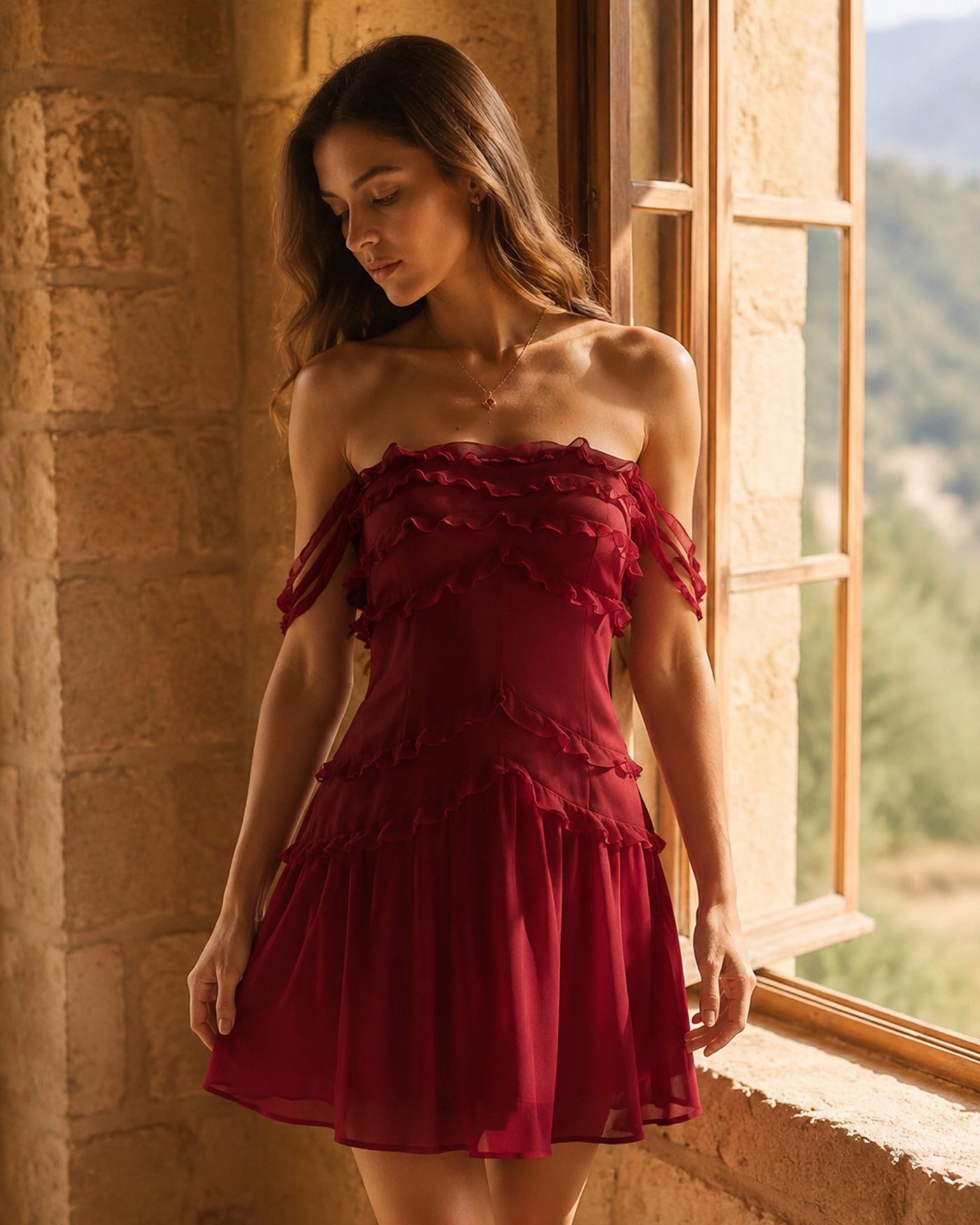Women's Woven Polyester Mini Dress Dresses - RIHOAS