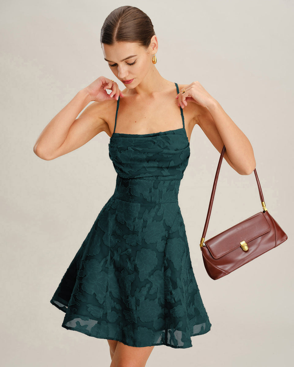 Green Jacquard Slip Mini Dress & Reviews - Green - Dresses