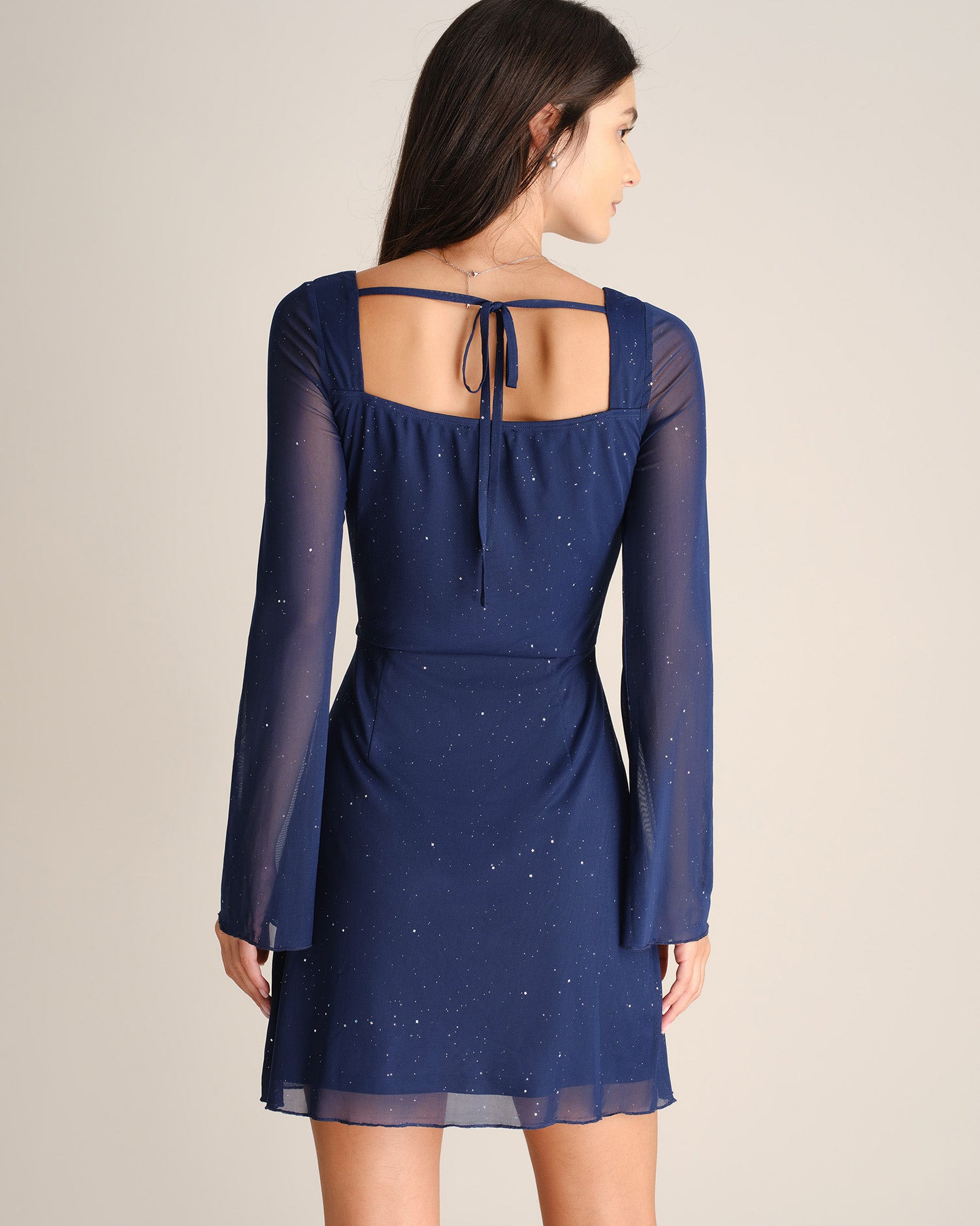 Women's Woven Polyester Mini Dresses - RIHOAS - 05