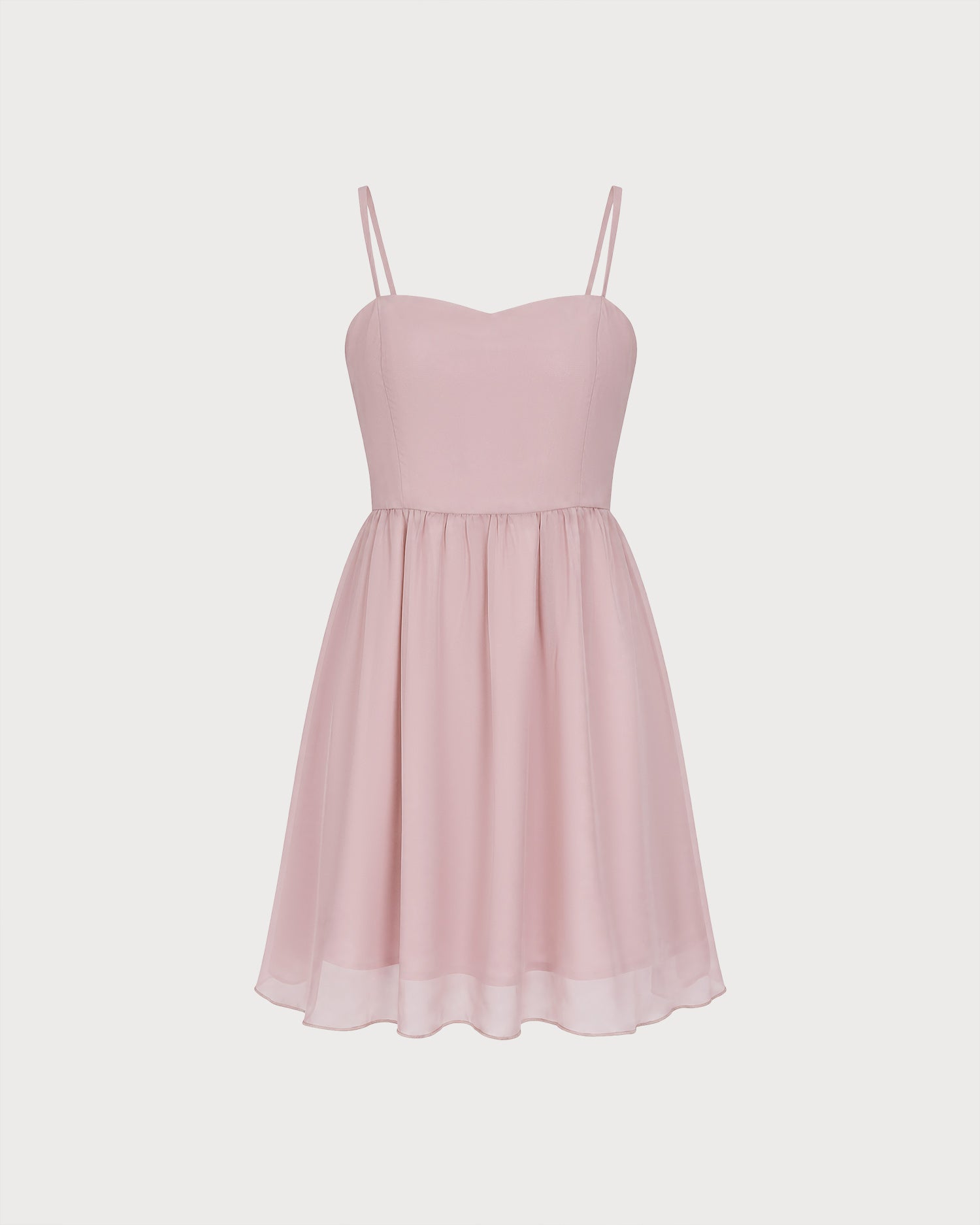 Pink Sweetheart Neck A-Line Mini Dress 01