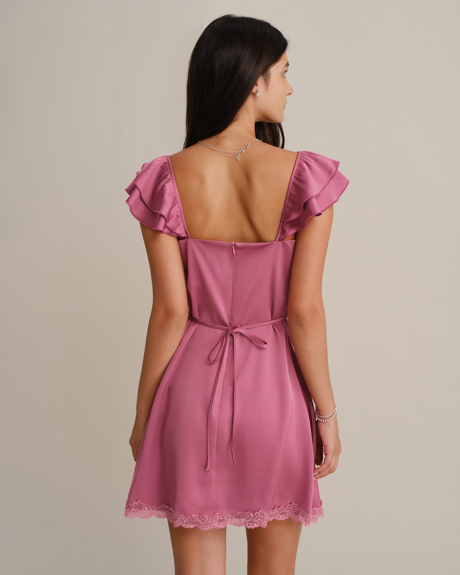 Women's Woven Polyester Mini Dresses - RIHOAS - 03