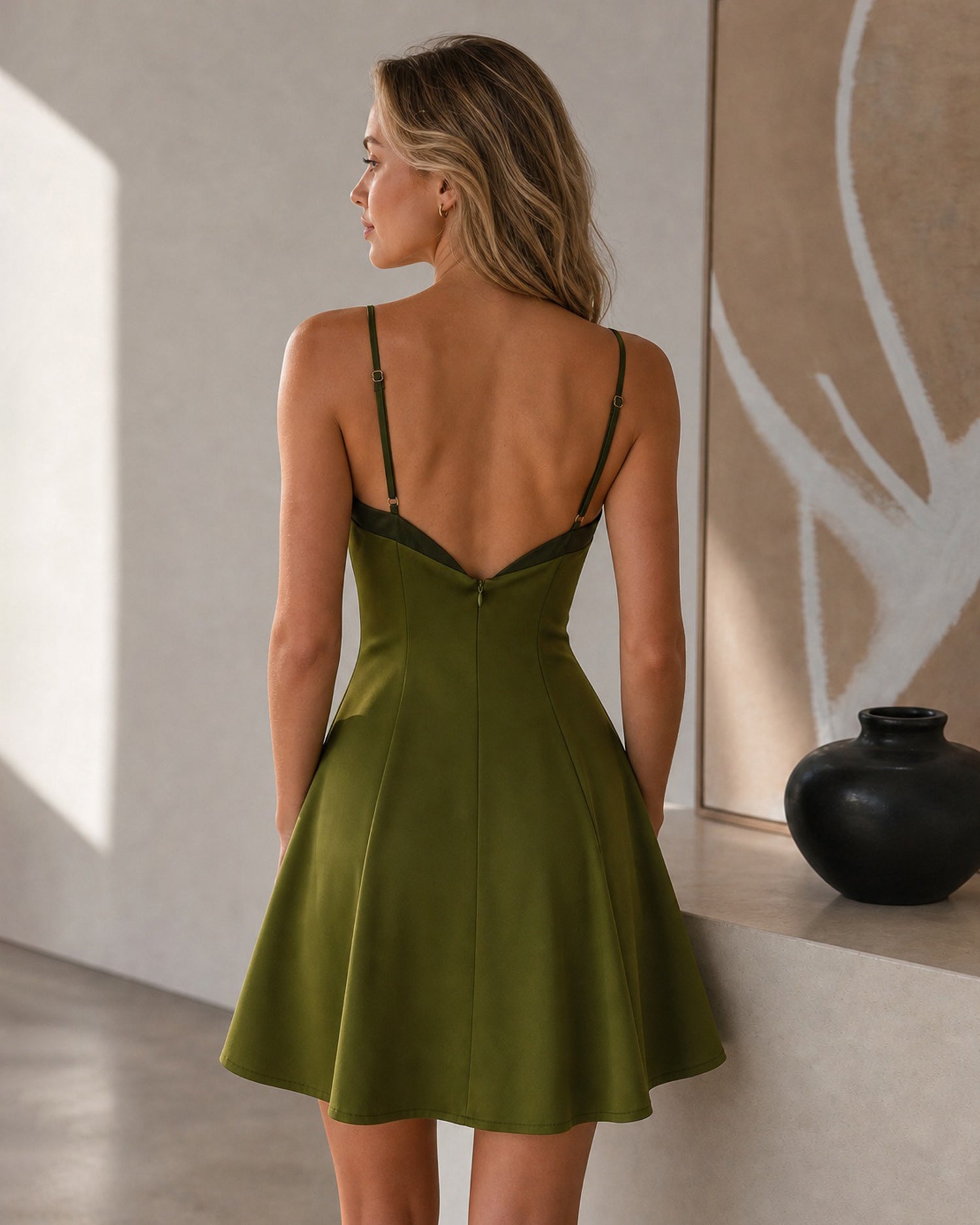 Women's Woven Polyester Mini Dresses - RIHOAS