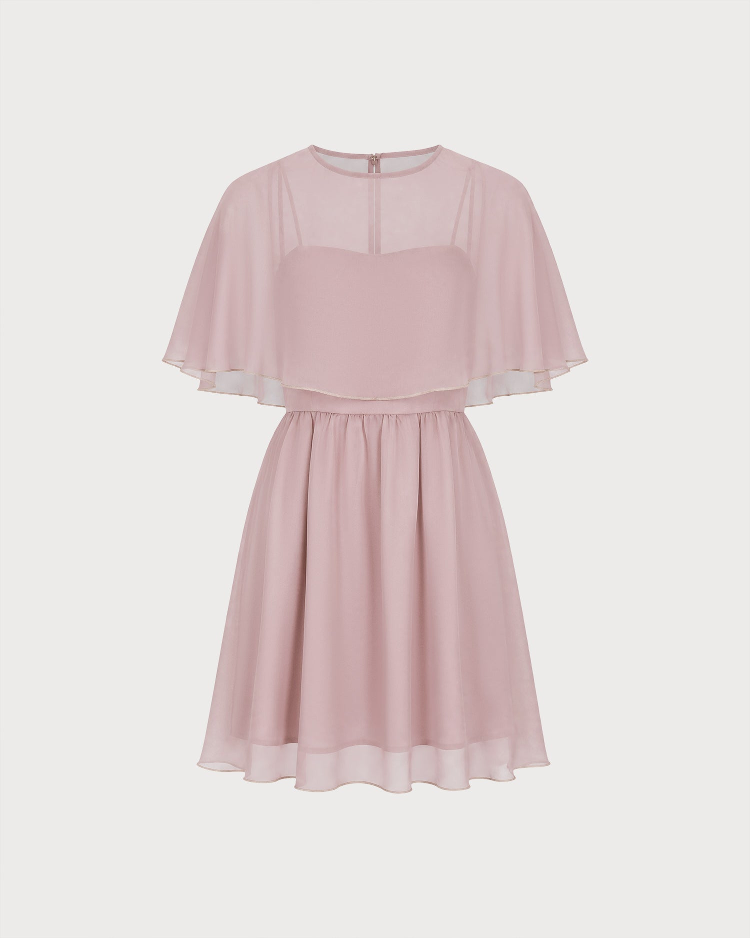 Pink Sweetheart Neck A-Line Mini Dress 02