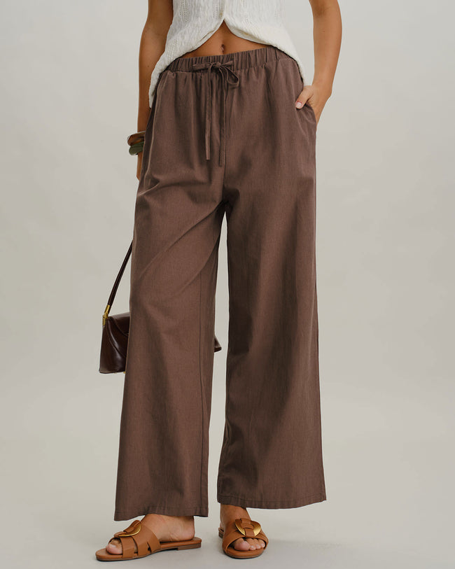Women's Woven Polyester Pants Bottoms - RIHOAS