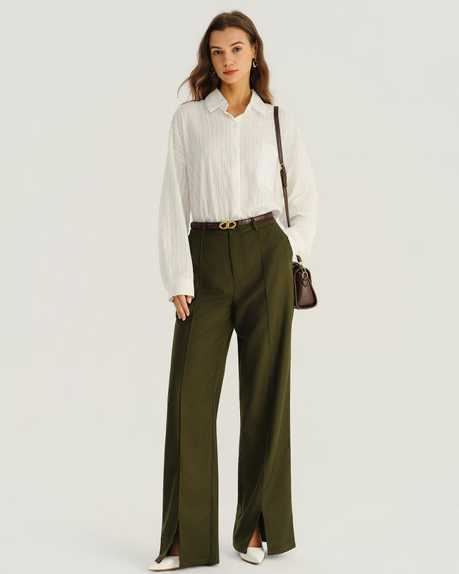 Women's Woven Polyester Pants Bottoms - RIHOAS