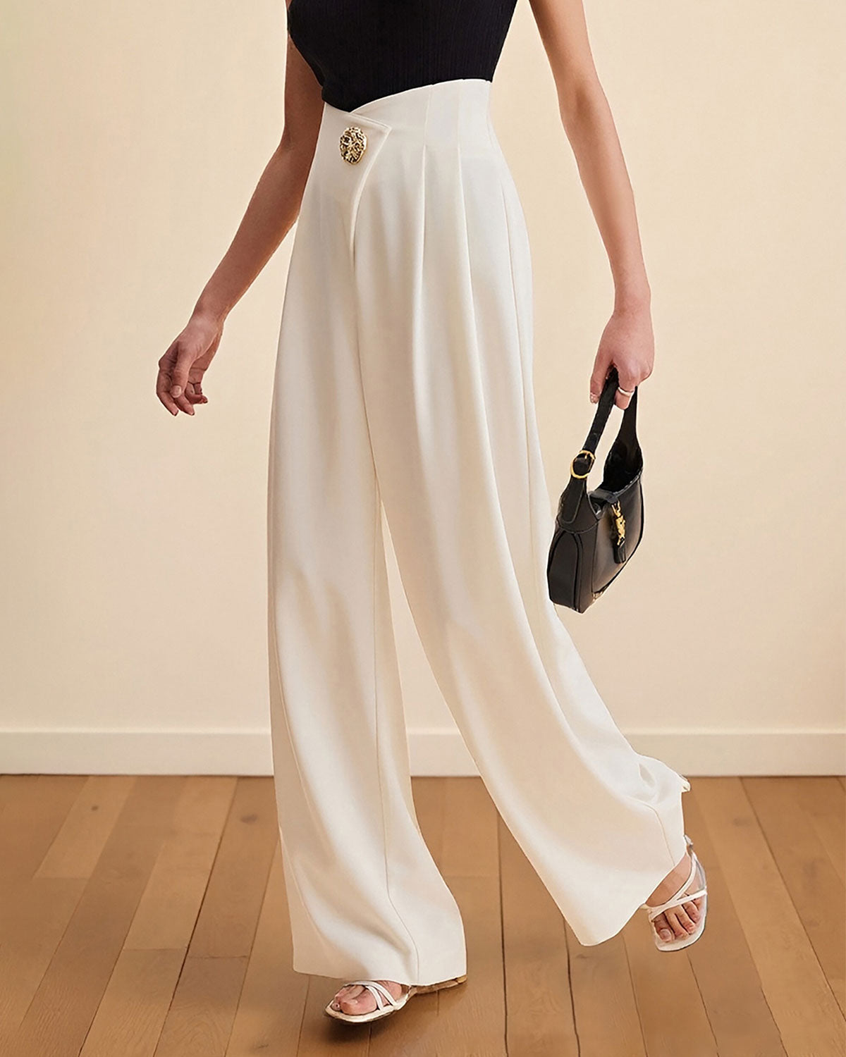 Women's Woven Polyester Pants Bottoms - RIHOAS