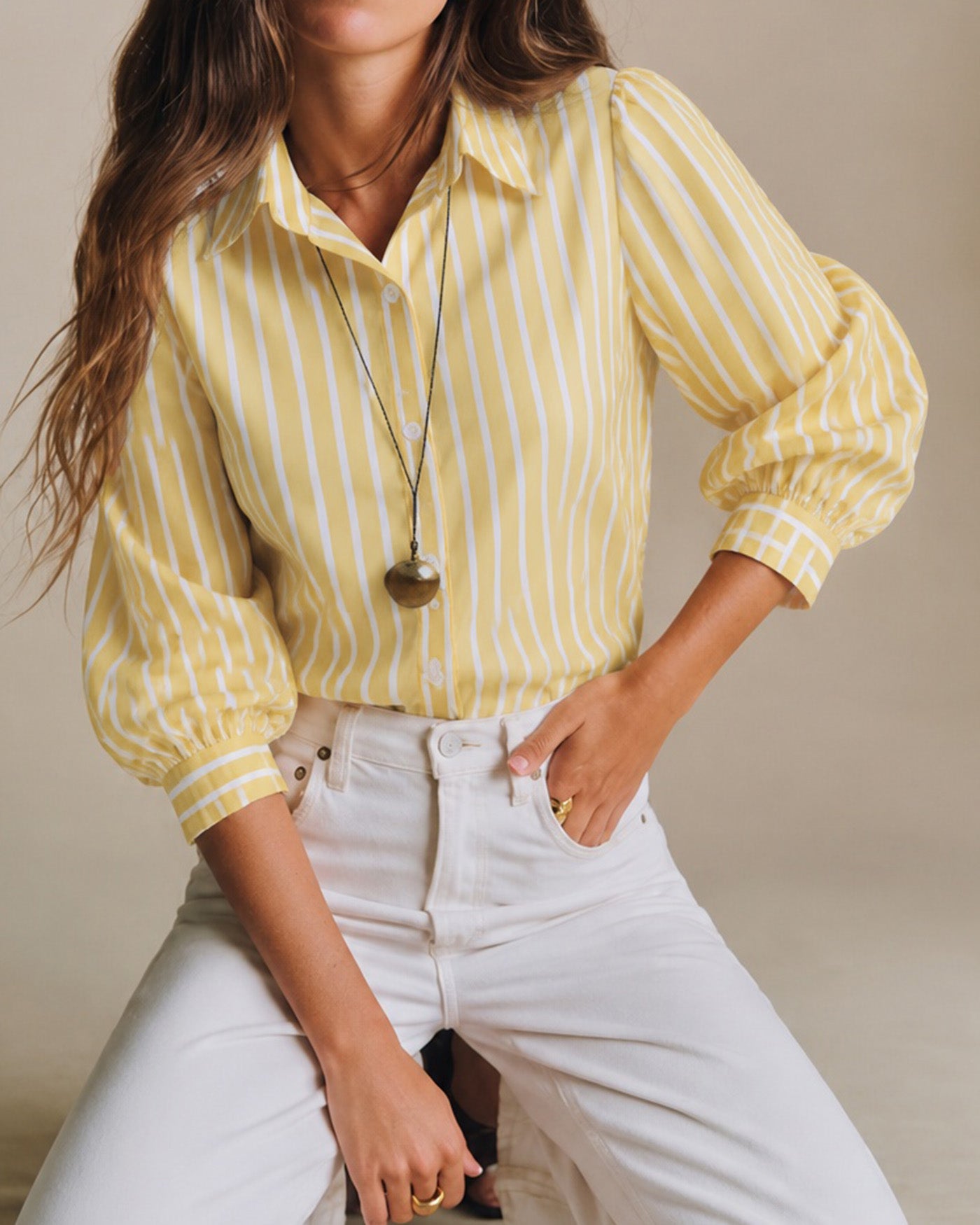 Women's Woven Polyester Shirt Tops - RIHOAS