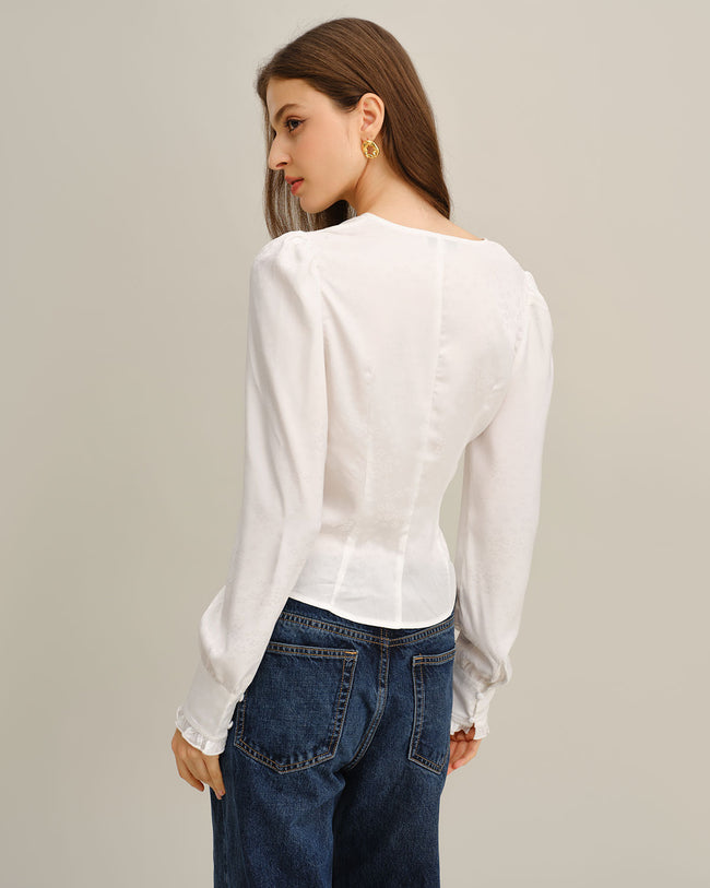 Women's Woven Polyester Shirt Tops - RIHOAS