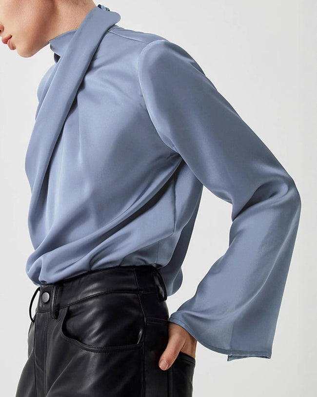 Women's Woven Polyester Shirt Tops - RIHOAS