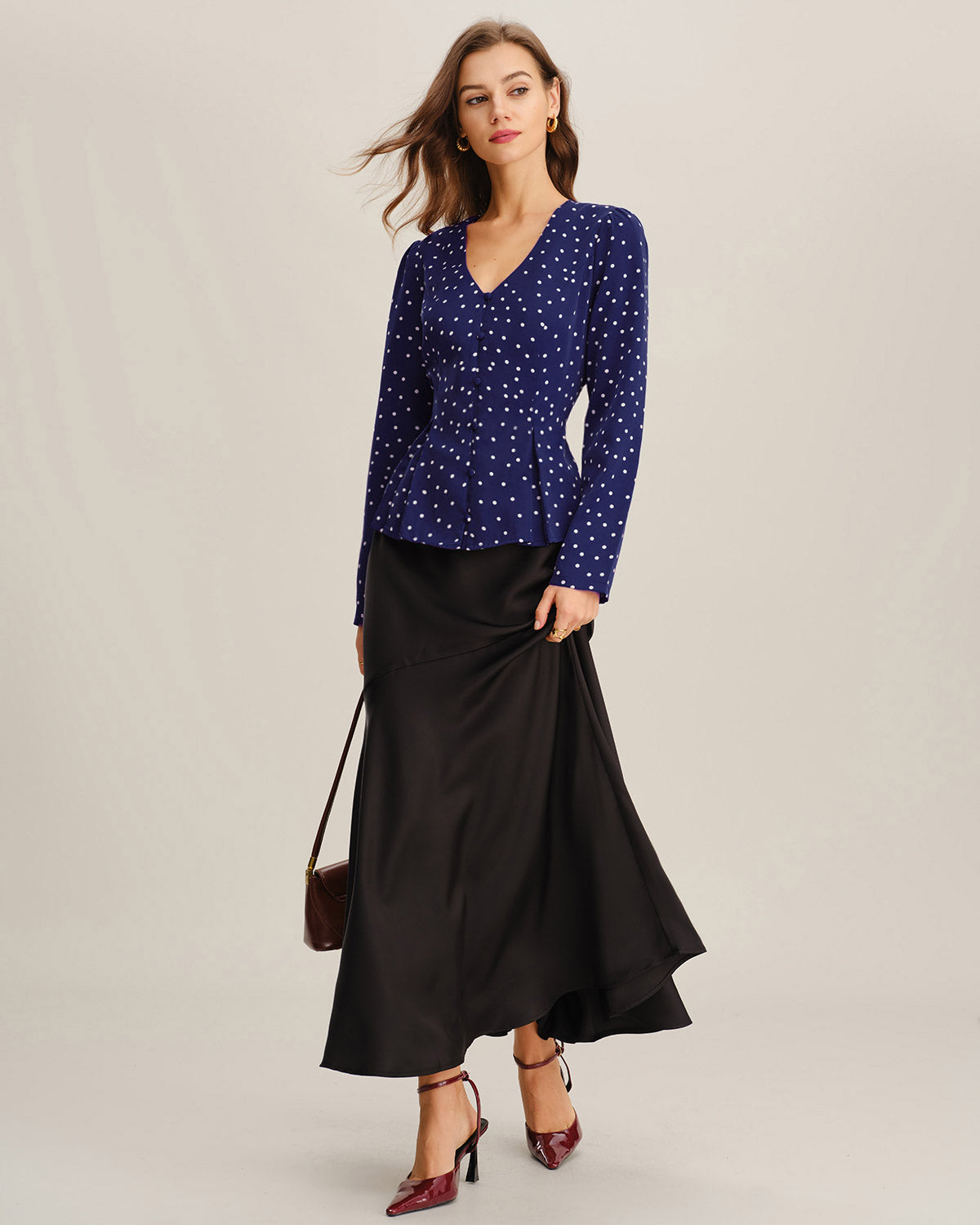 Women's Woven Polyester Shirt Tops - RIHOAS
