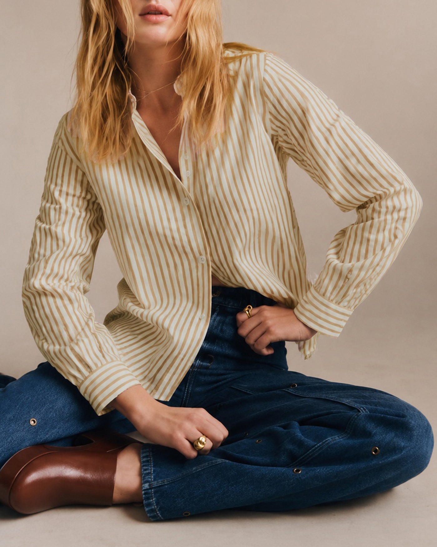 Women's Woven Polyester Shirt Tops - RIHOAS
