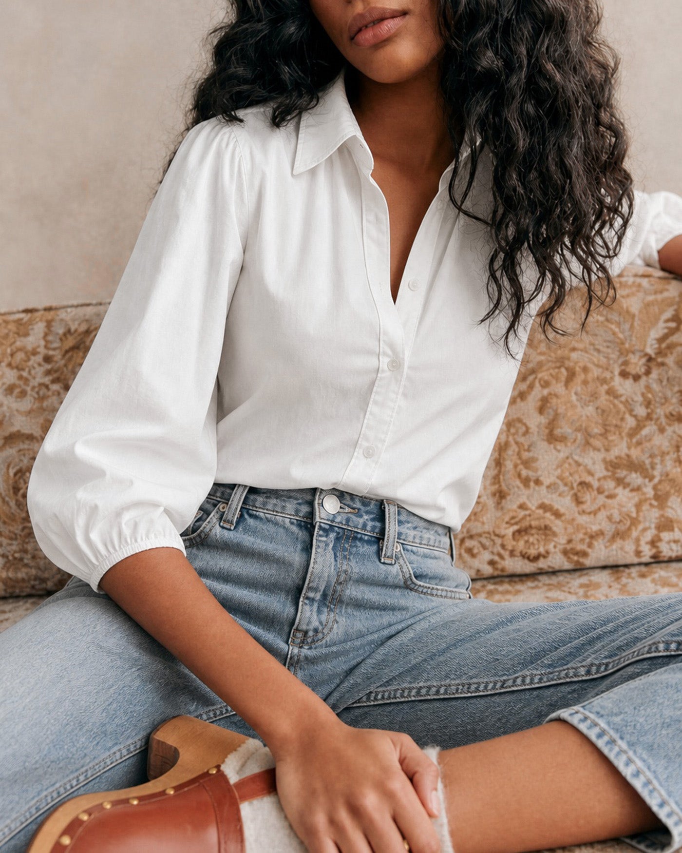 Women's Woven Polyester Shirt Tops - RIHOAS