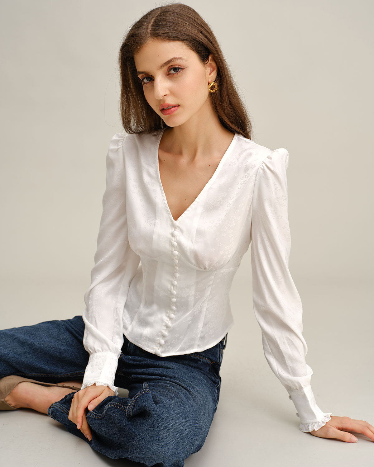 Women's Woven Polyester Shirt Tops - RIHOAS