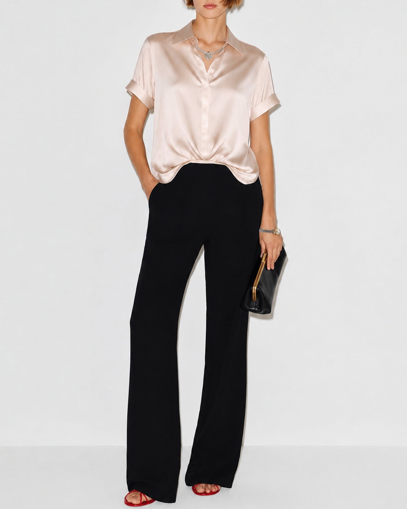 Women's Woven Polyester Shirt Tops - RIHOAS