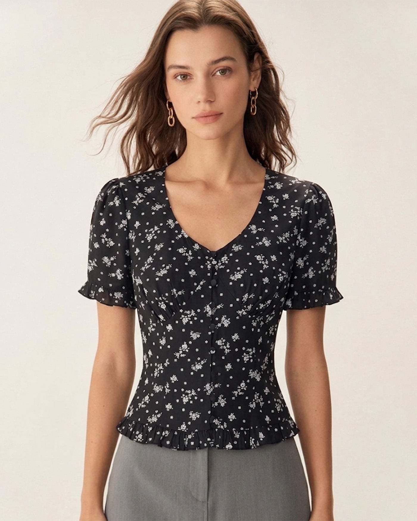 Women's Woven Polyester Shirt Tops - RIHOAS