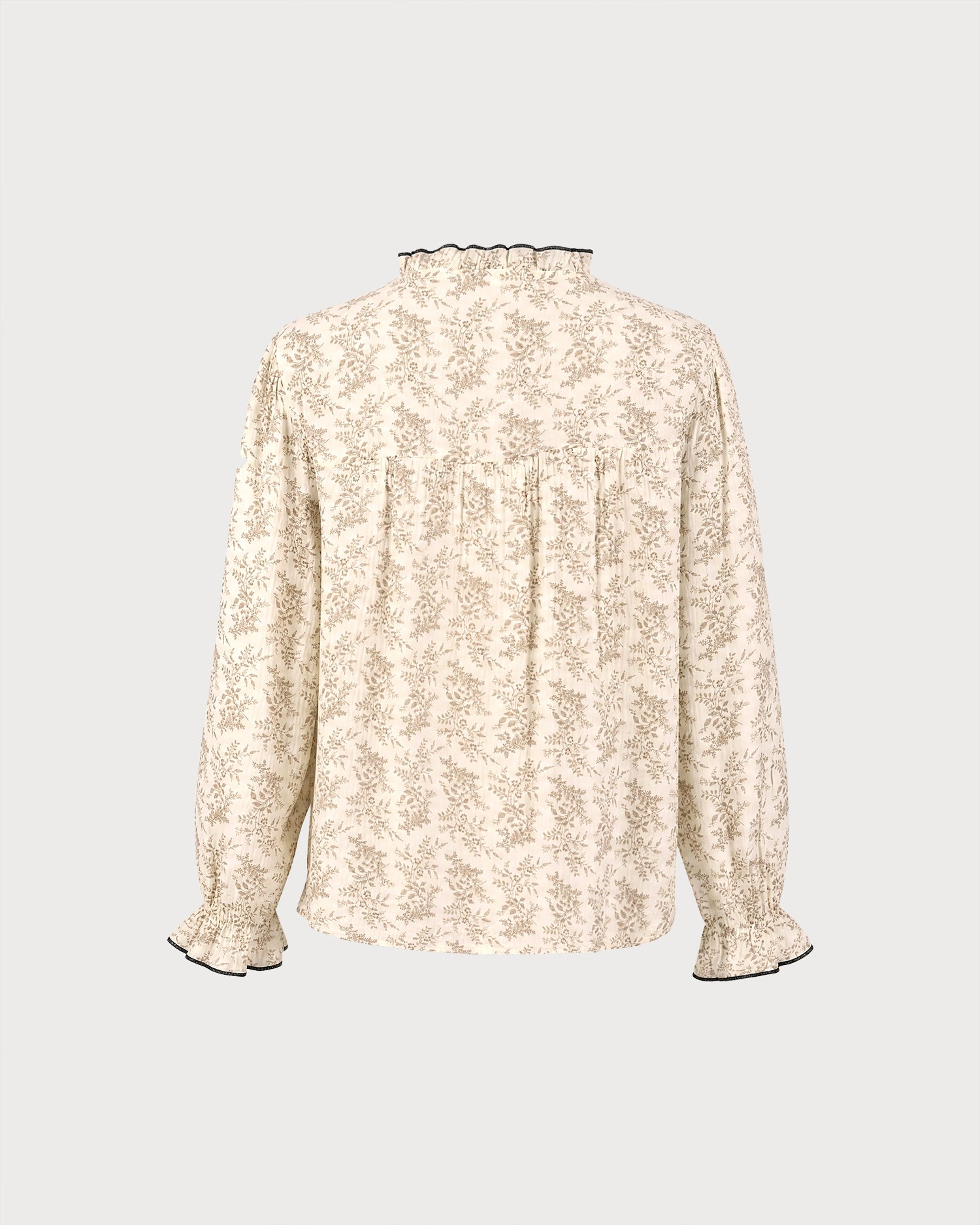 Apricot Poet Sleeve Floral Shirt 03